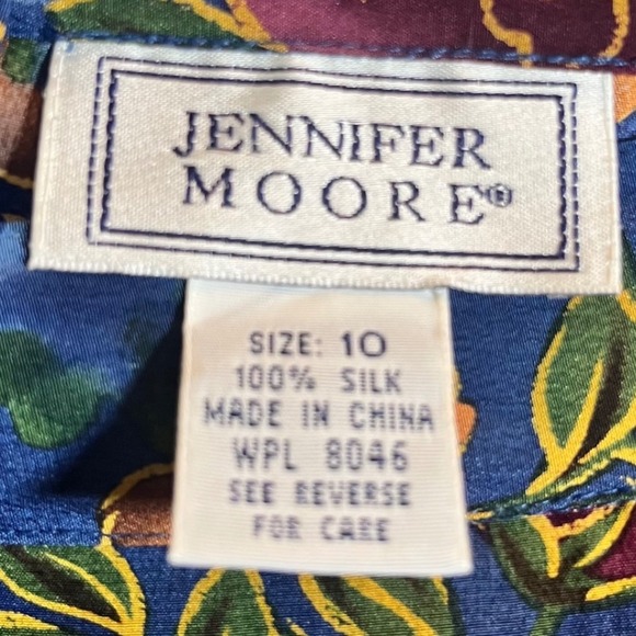 Jennifer Moore Womens Blue Floral Print Silk‎ Maxi Skirt Size 10 Pristine Casual - Picture 7 of 7